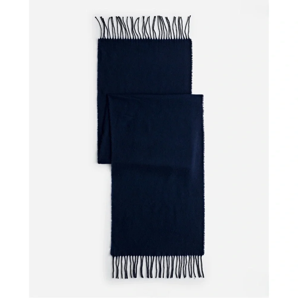 NWT Madewell Wool Scarf Dark Nightfall Navy Blue